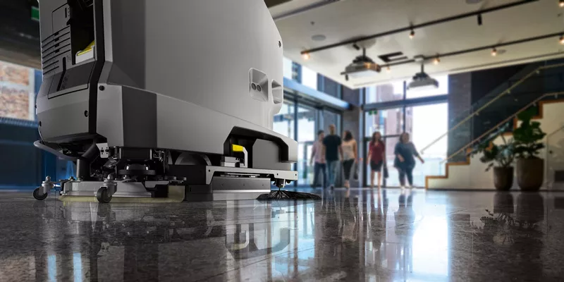 Karcher KIRA B 50 Autonomous Floor Scrubber Dryer in an Building Reception